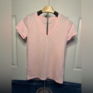 J. Crew Light Pink V-Neck Short Sleeve Tee